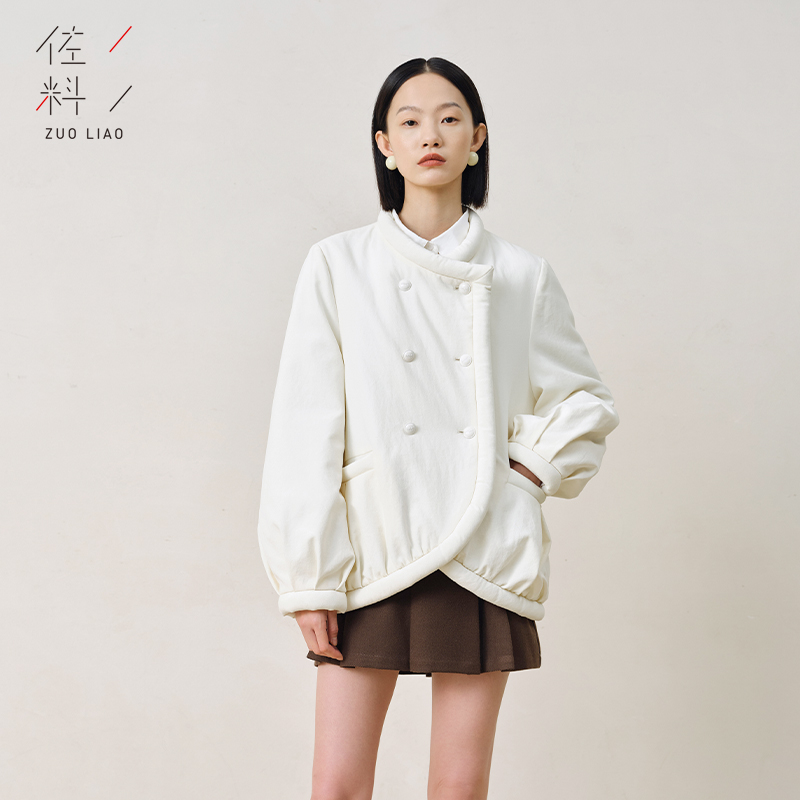 佐料聚酯纤维100%宽松短款棉服