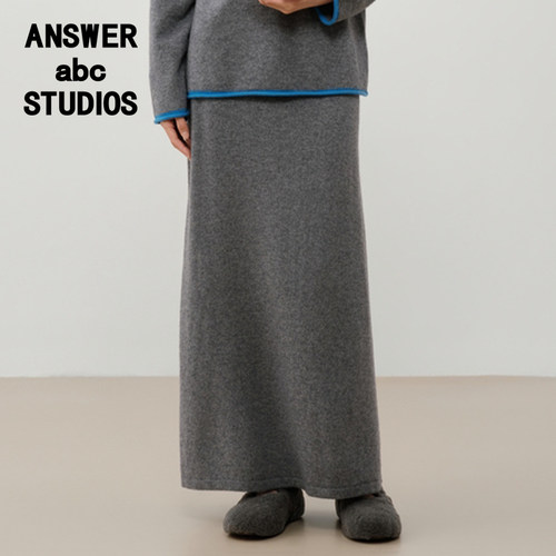 answer女装长款半身裙子A型绣花