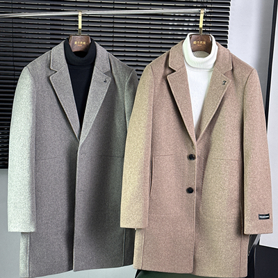 时尚品牌货帅气男装毛呢外套