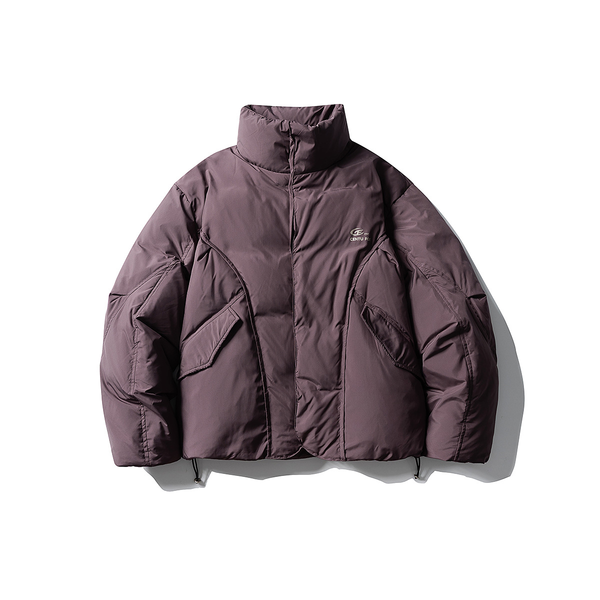 北界男装 美式潮牌2025冬季新款隐藏式双层门襟立领羽绒服外套男