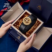 带潮 小蜜蜂时来运转平滑扣腰带高级裤 保罗美思得鳄鱼皮带男士 新款