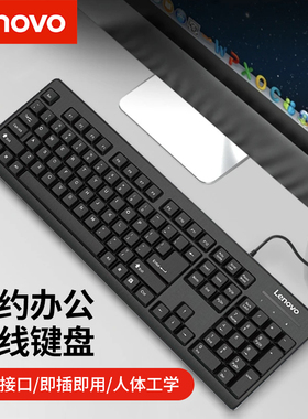 联想k4800s有线键盘USB接口家用商务办公笔记本台式电脑通用黑色