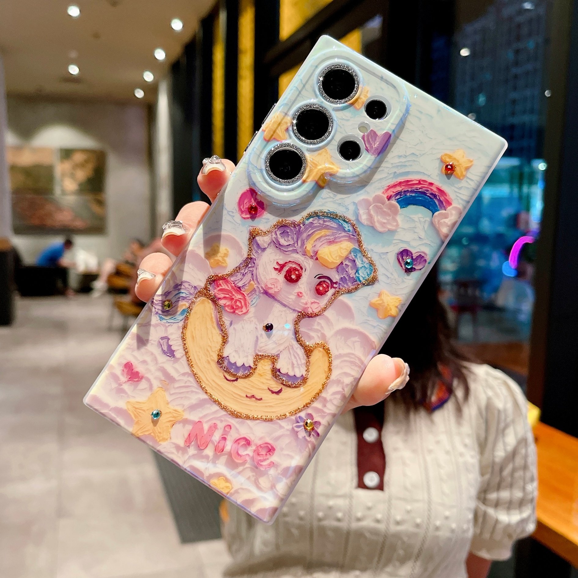 蓝光点钻卡通适用三星Galaxy S25 Ultra手机壳可爱独角兽彩虹闪钻S24/23/22保护套个性可爱保护壳彩色仙女风,3C数码配件,手机保护套/壳,淘宝优惠券,粉丝福利购,淘宝优惠卷