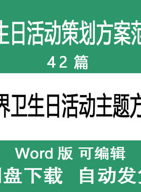 中小学幼儿园大学学校社区医院世界卫生日主题活动策划方案范文