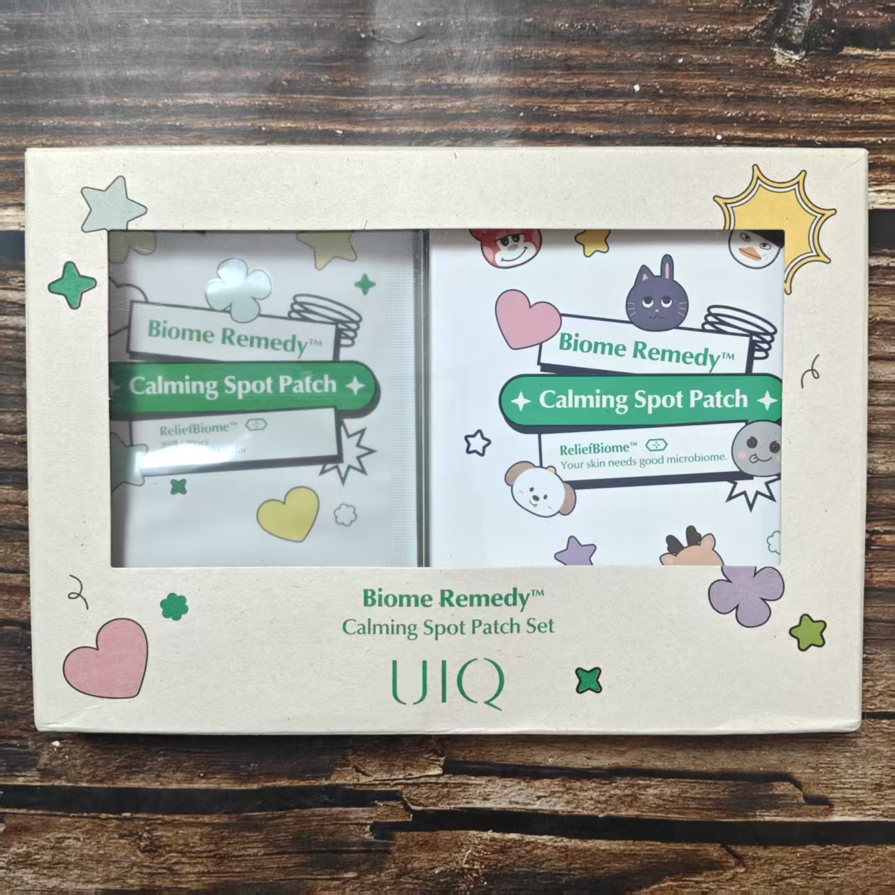 韩国riize代言 UIQ联名可爱彩色积雪草豆豆贴青春豆贴
