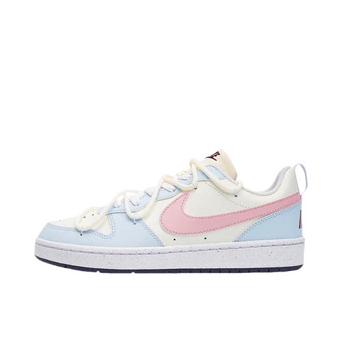 【定制球鞋】Nike Court Borough (TeamI-GS女雾粉奶蓝K3A24)