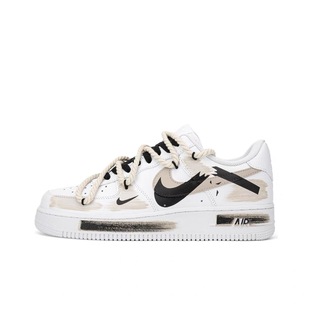 Air Force 1美拉德 棕白黑CW2288 Nike 断裂三钩 111 定制球鞋