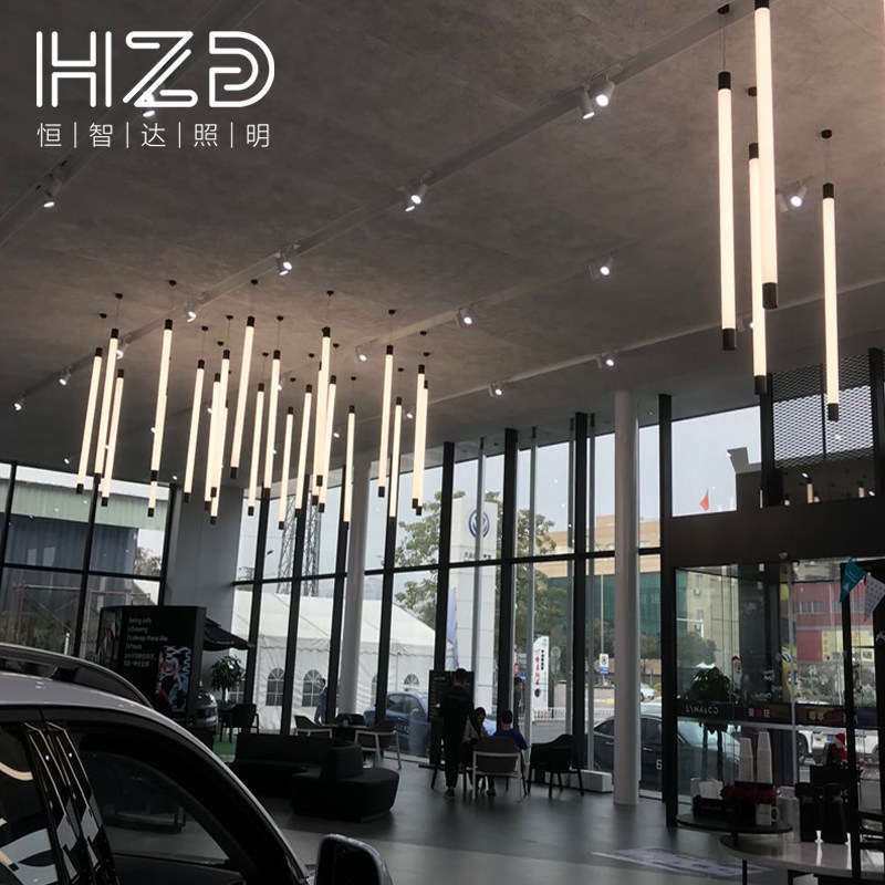 定制竖管360度发光园管吊线灯t8造型灯管店铺长筒灯园筒艺术吊灯