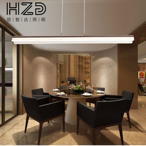 餐厅吊灯现代简约led一字长条极简餐桌吧台北欧奶油风办公室灯具