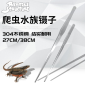 爬虫蜥蜴陆龟角蛙喂食镊子水草镊子龟粮蛐蛐虫子全不锈钢镊子27cm