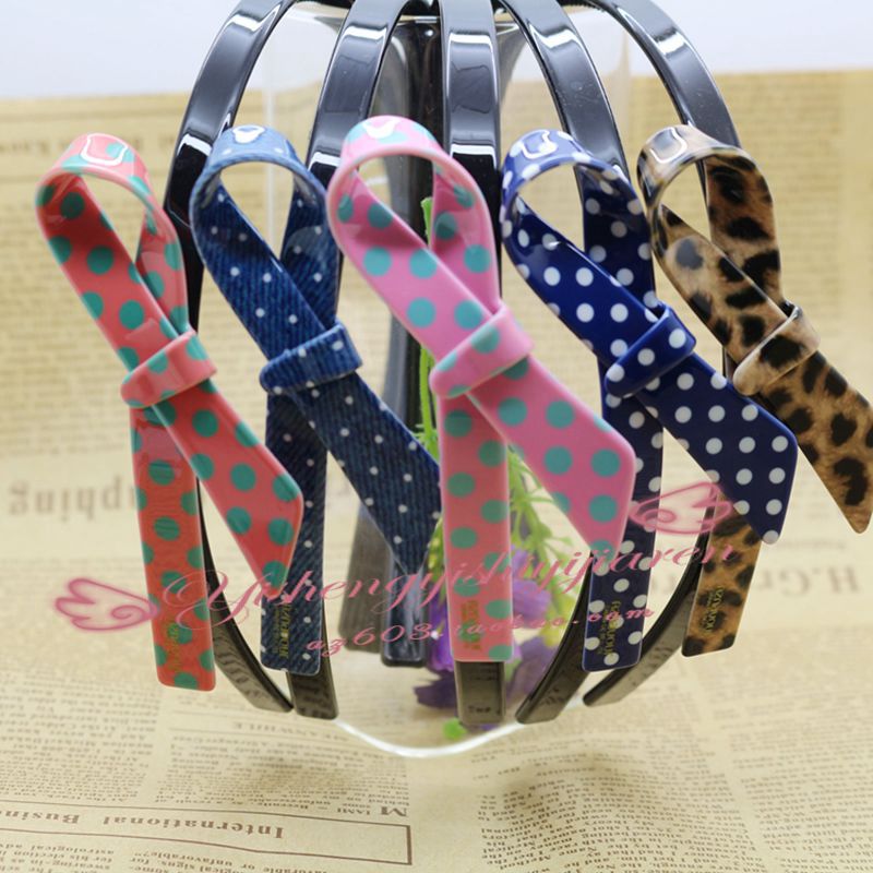 韩国进口豹纹发箍波点蝴蝶结