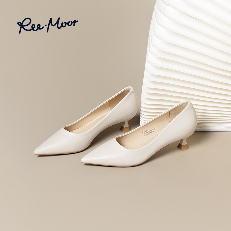 REEMOOR睿慕猫跟晚晚鞋2026春夏新款秋季通勤尖头法式中跟