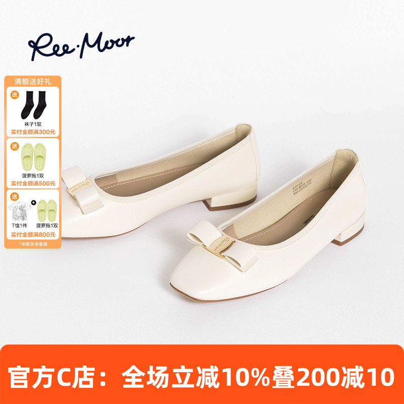 平底鞋REEMOOR单鞋小香风蝴蝶结