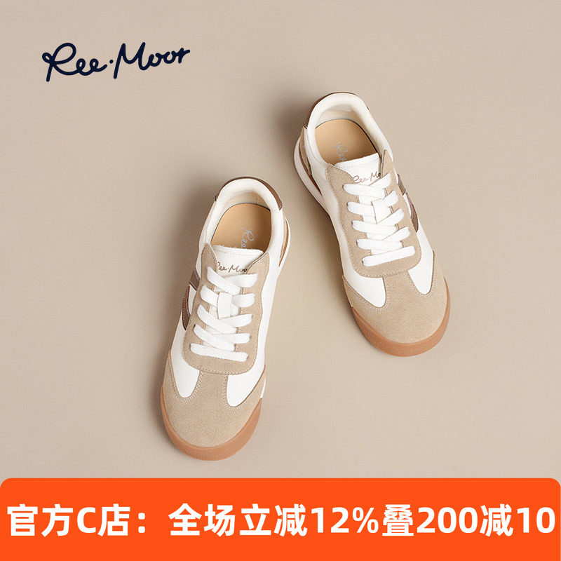 REEMOOR睿慕时尚德训鞋2026年春秋新款平底厚底运动休闲板鞋女鞋,女鞋,德训鞋,淘宝优惠券,粉丝福利购,淘宝优惠卷