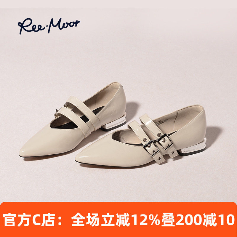 REEMOOR睿慕尖头玛丽珍鞋2026新款复古真皮晚晚鞋浅口单鞋小皮鞋,女鞋,玛丽珍鞋,淘宝优惠券,粉丝福利购,淘宝优惠卷
