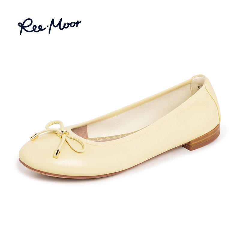 REEMOOR睿慕2026春款单鞋圆头女鞋软底舒卷鞋纯色平底鞋子女
