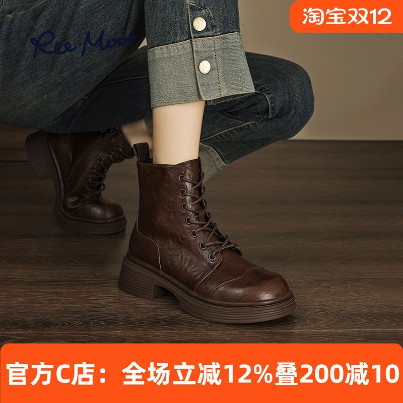 reemoor橡胶百搭马丁靴复古