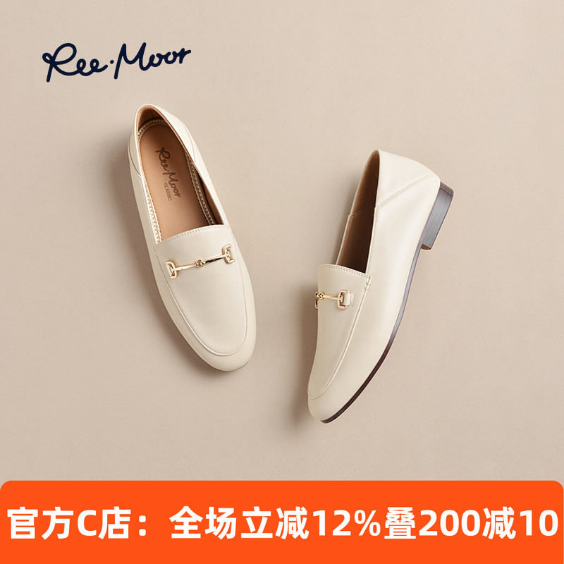 REEMOOR睿慕舒适圆头乐福鞋2026秋新款通勤小皮鞋一脚蹬豆豆鞋女,女鞋,乐福鞋（豆豆鞋）,淘宝优惠券,粉丝福利购,淘宝优惠卷