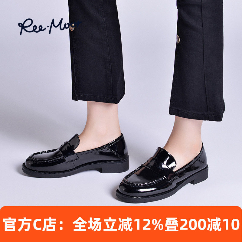 REEMOOR睿慕厚底乐福鞋2026年春新款通勤黑色英伦风小皮鞋女鞋,女鞋,乐福鞋（豆豆鞋）,淘宝优惠券,粉丝福利购,淘宝优惠卷