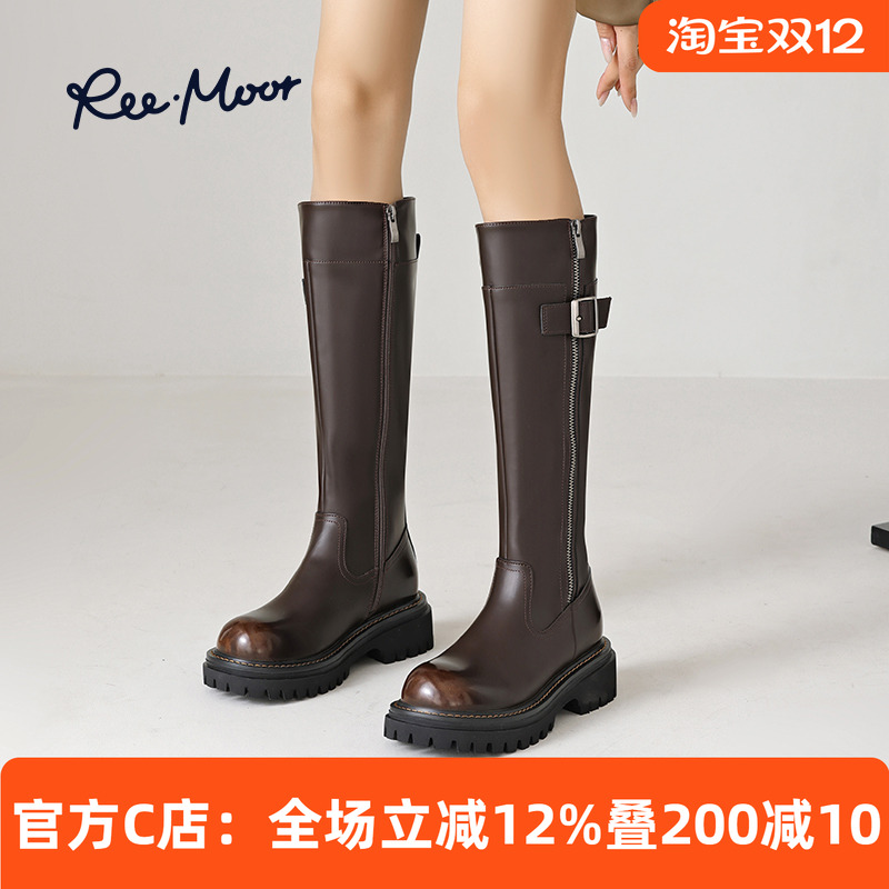 REEMOOR骑士靴长筒靴增高复古