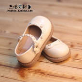 单鞋 洋气软底米色秋款 时尚 韩版 女童公主鞋 儿童花朵小皮鞋 2026新款