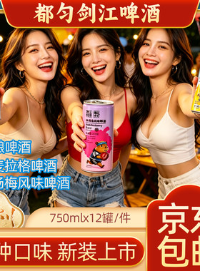 都匀剑江啤酒贵州本土啤酒纯麦拉格精酿冰杨梅风味啤酒750mlx12罐
