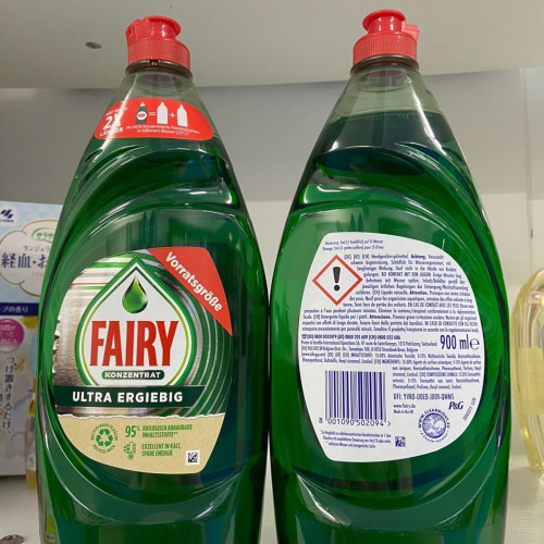 原装进口Fairy浓缩洗洁精900毫升*1瓶装，英国产捷克产随机发