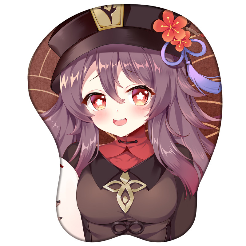 原创原神游戏胡桃可爱美女胸部办公立体鼠标垫护腕硅胶手腕垫动漫