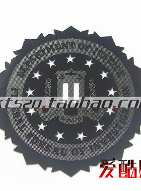 美国 FBI标志 联邦调查局logo 手机金属贴 note2 苹果 小米贴纸