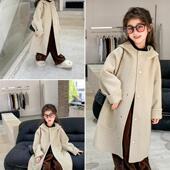 女童双面儿童大衣羊毛羊绒童装 小个子女毛呢子冬外套 韩版