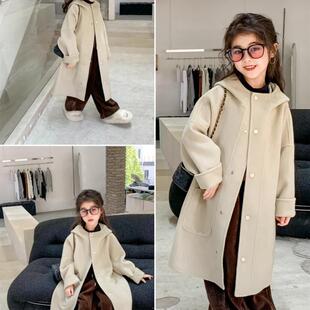 女童双面儿童大衣羊毛羊绒童装韩版小个子女毛呢子冬外套