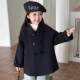儿童双面羊绒大衣女童中大童羊毛呢外套呢子厚短款 双排扣呢大衣