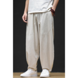 休闲裤男士宽松灯笼裤传统练功裤棉麻长裤阔腿裤K055P75，男装休闲裤，星座409-1