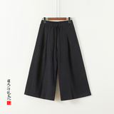 2025风休闲宽松直筒阔腿裤秋季中腰棉麻凉感水洗长裤K013P75，男装休闲裤，星座409-1