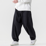 休闲裤男士宽松灯笼裤传统练功裤棉麻长裤阔腿裤K055P75，男装休闲裤，星座409-1