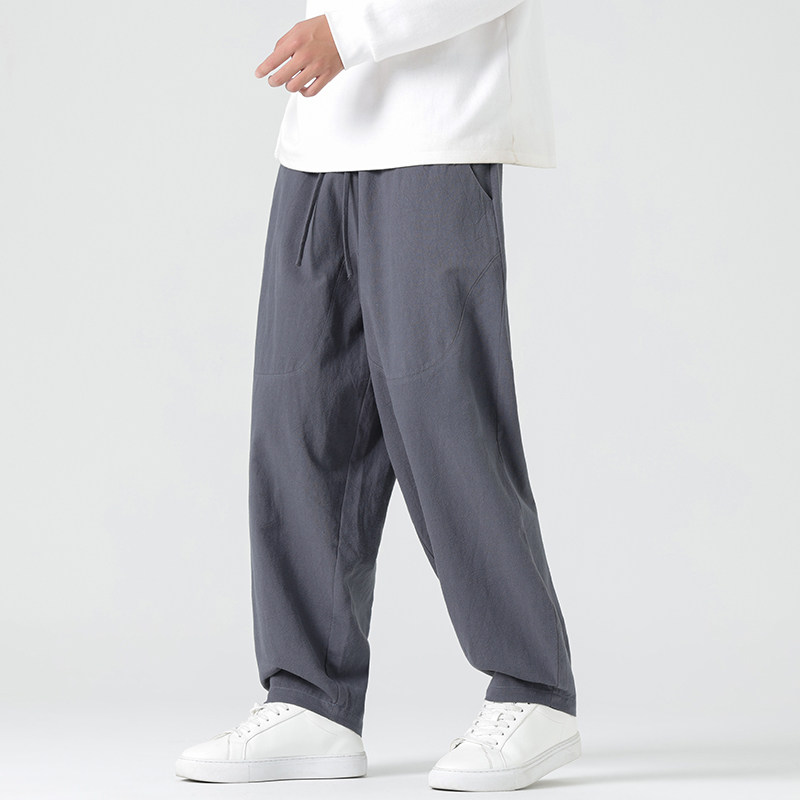 休闲裤男士宽松灯笼裤传统练功裤棉麻长裤阔腿裤K055P75,男装休闲裤,星座409-1