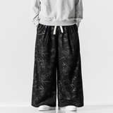 秋冬风灯芯绒休闲长裤直筒阔腿裤日系复古条绒哈伦裤K039P55，男装休闲裤，星座409-1