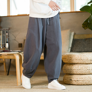 2025秋季萝卜裤禅服休闲长裤直筒宽松风灯笼裤K001P70加绒P85