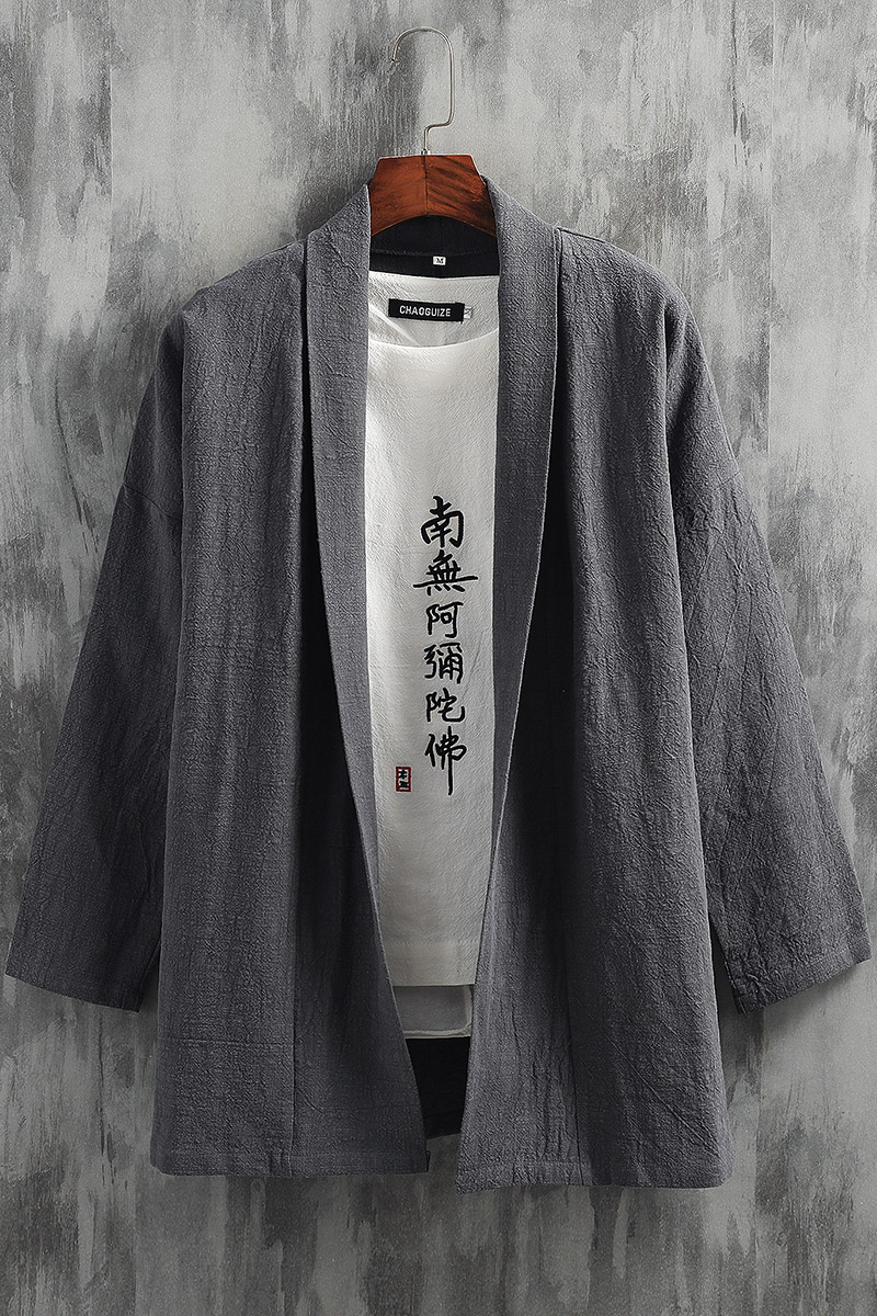 2025秋冬风男装棉麻道袍披风开衫汉服中式唐装外套C016-P75,男装民族服装,星座409-1