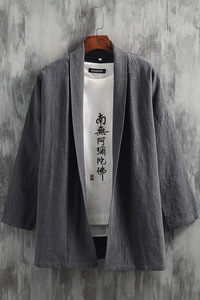 2025秋冬风男装棉麻道袍披风开衫汉服中式唐装外套C016-P75图片