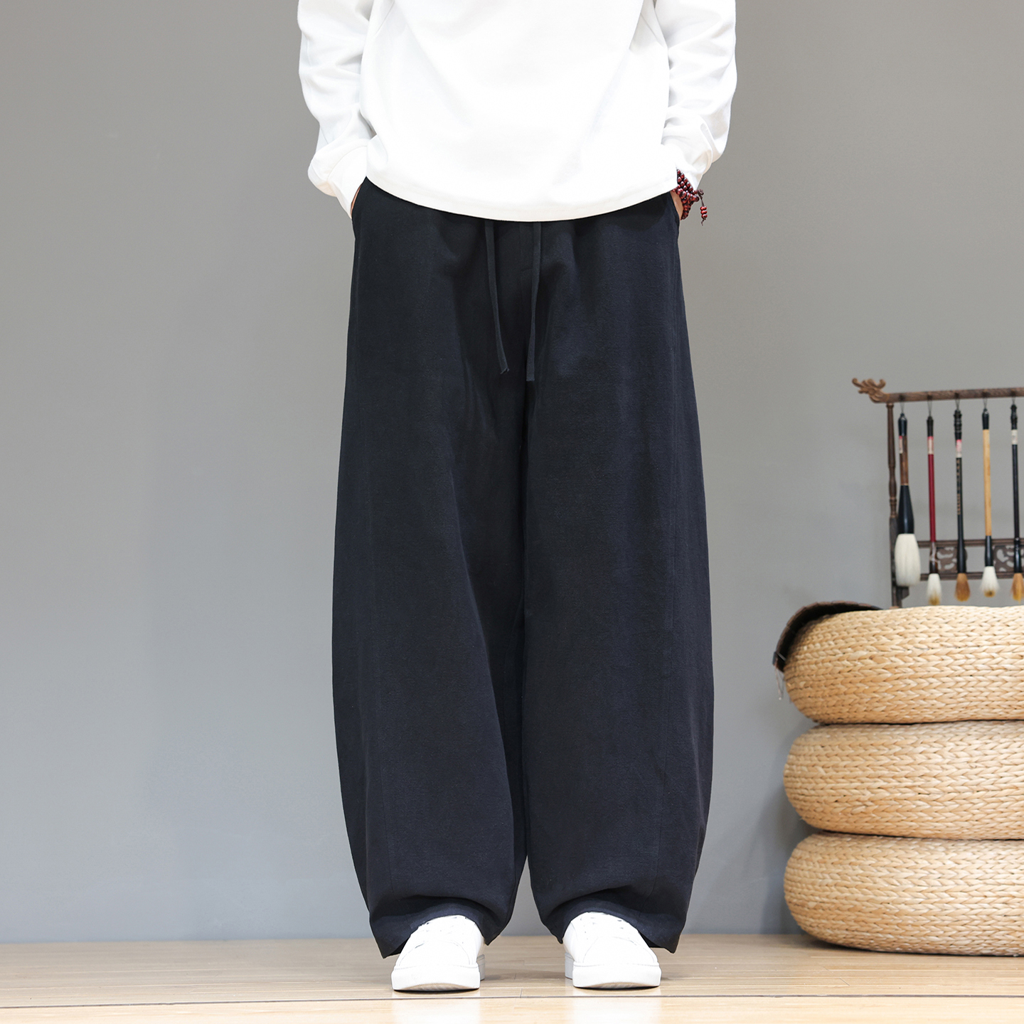 风棉麻休闲裤廓形弯刀裤大码阔腿裤长裤宽松灯笼裤5005P75,男装休闲裤,星座409-1 风棉麻休闲裤廓形弯刀裤大码阔腿裤长裤宽松灯笼裤5005P75,男装休闲裤,星座409-1