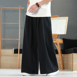 2025风休闲宽松直筒阔腿裤秋季中腰棉麻凉感水洗长裤K013P75，男装休闲裤，星座409-1