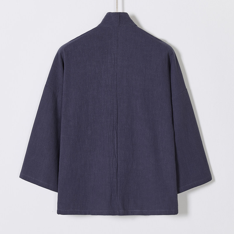 唐装外套男青年中式盘扣宽松短款披风棉麻居士服茶服M910P85,男装民族服装,星座409-1