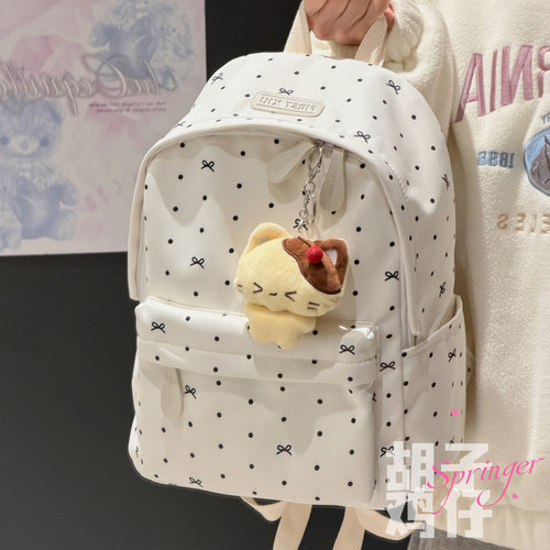 可爱波点少女迷你小背包双肩包