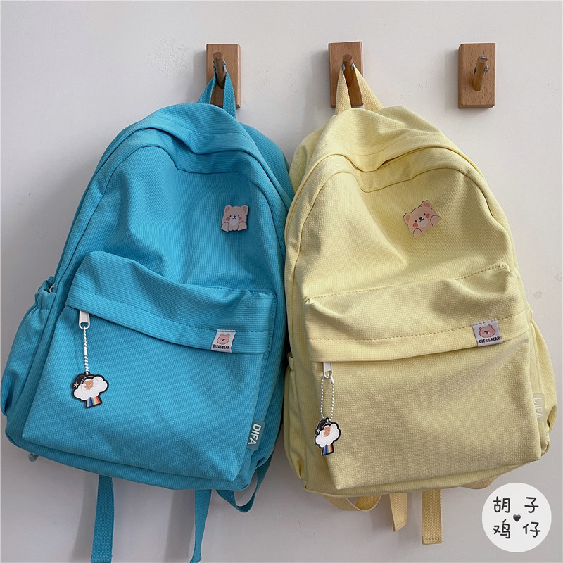 JAPANESE SMALL FRESH SCHOOLBAG FEMALE KOREAN VERSION CUTE MILKY YELLOW BACKPACK FOR JUNIOR HIGH SCHOOL STUDENTS AND LARGE CAPACITY BACKPACK FOR HIGH SCHOOL STUDENTS