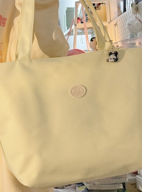 纯色休闲百搭少女单肩包包女韩版大容量学生手提上课包通勤托特包