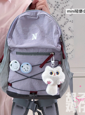 胡子鸡仔复古山系迷你双肩包男轻便旅行mini背包女美式休闲小书包