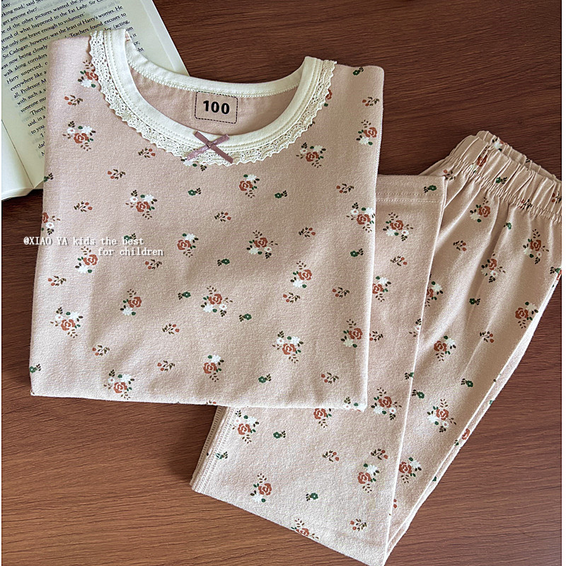 女童卡通家居服睡衣睡裤套装秋冬
