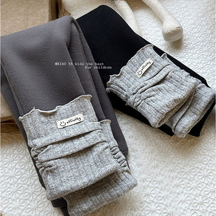 加厚长裤 韩国女童加绒打底裤 宝宝修身 儿童一条过冬外穿裤 子 子冬季