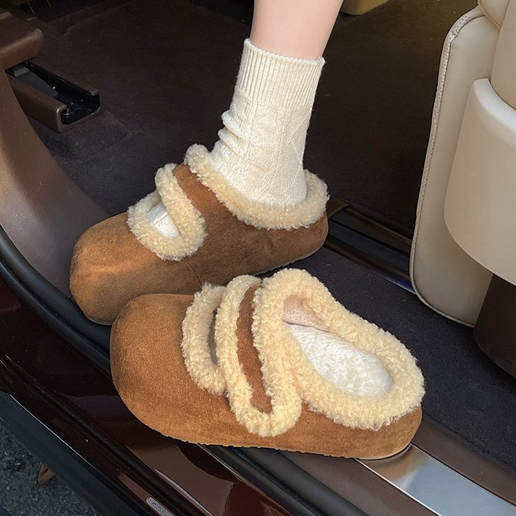 小码女鞋313233毛毛拖鞋女秋冬勃肯鞋32码33加绒棉鞋外穿新款半拖